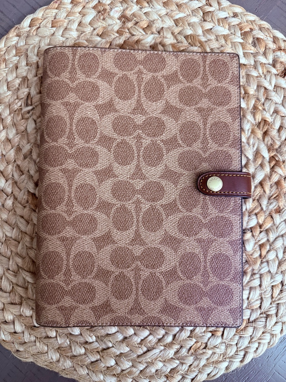 NWOT Coach Signature Canvas Notebook Cover in Brown